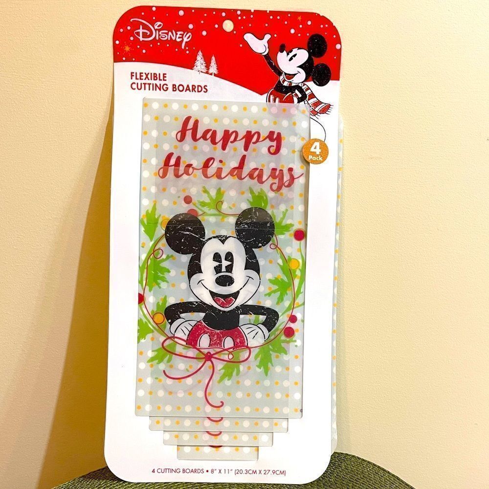 Disney Mickey Mouse Christmas flexible cutting boards set of 4 NWT